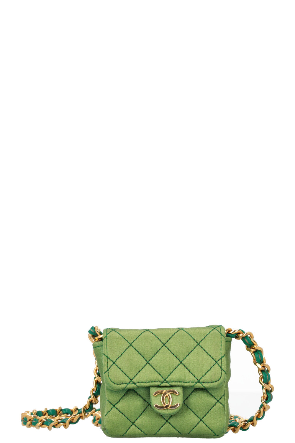 CHANEL Micro Flap Bag Silk Green REAWAKE