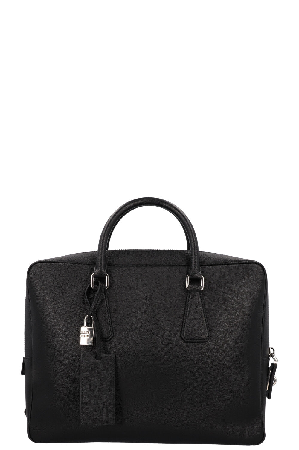 PRADA Saffiano Briefcase Leather Black REAWAKE