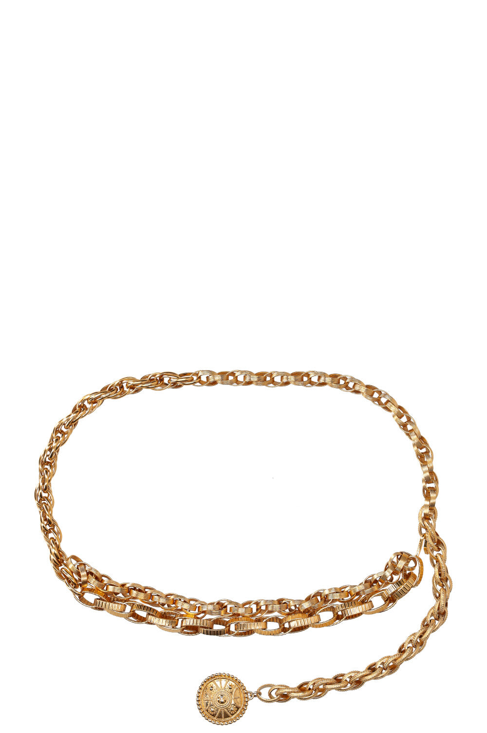 CHANEL Chain Belt with Circle Pendant Gold REAWAKE