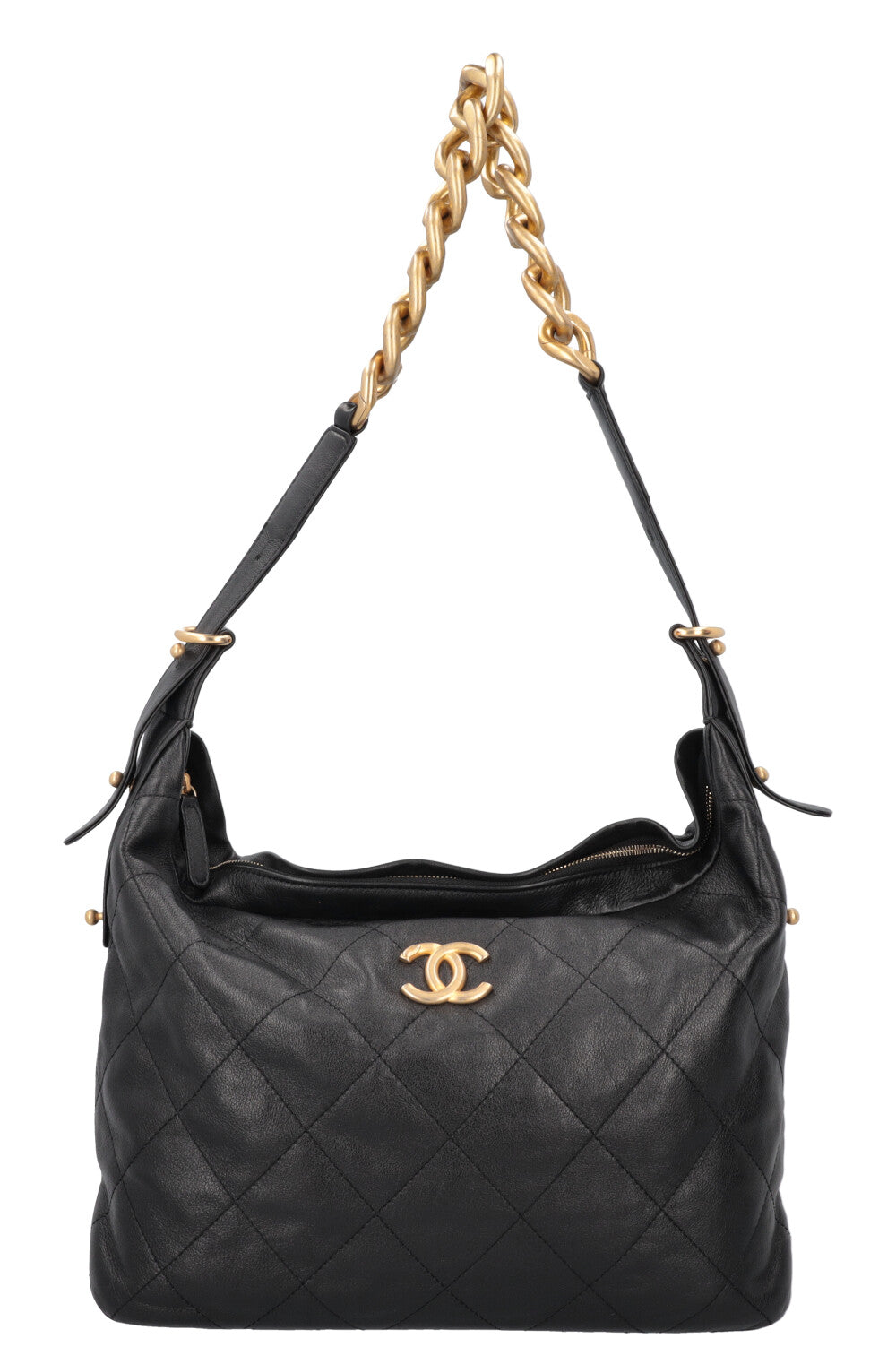 CHANEL Daily Belted Chain Hobo Bag Black REAWAKE