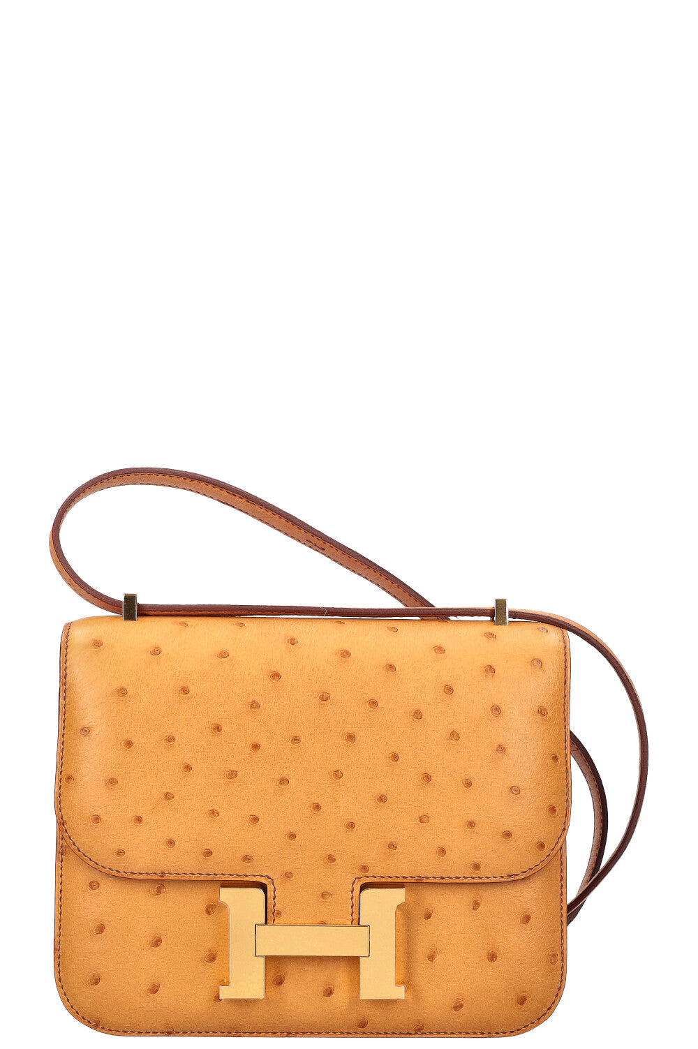 HERM S Constance Mini Ostrich Gold REAWAKE