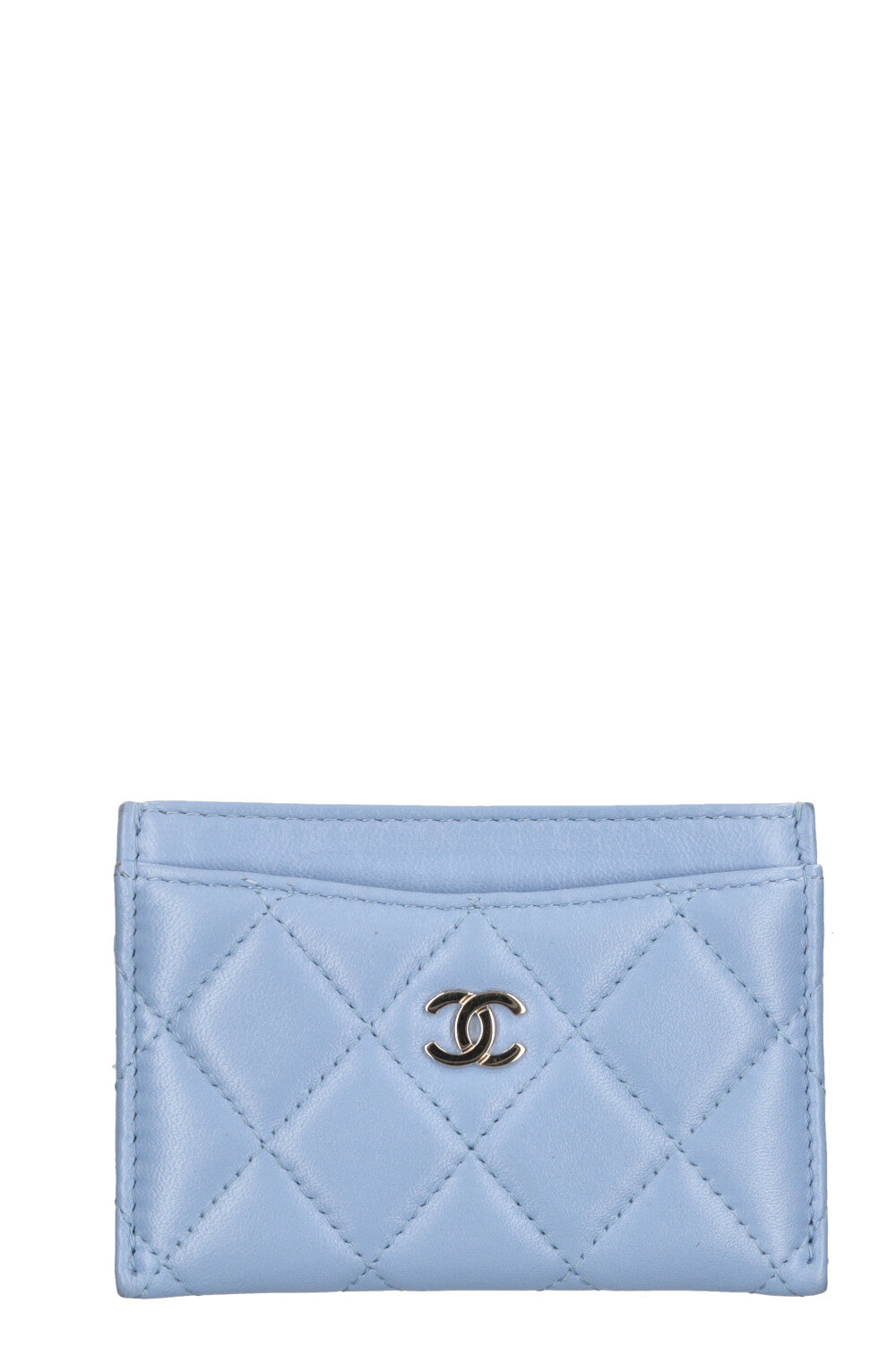 Chanel blue card holder sale