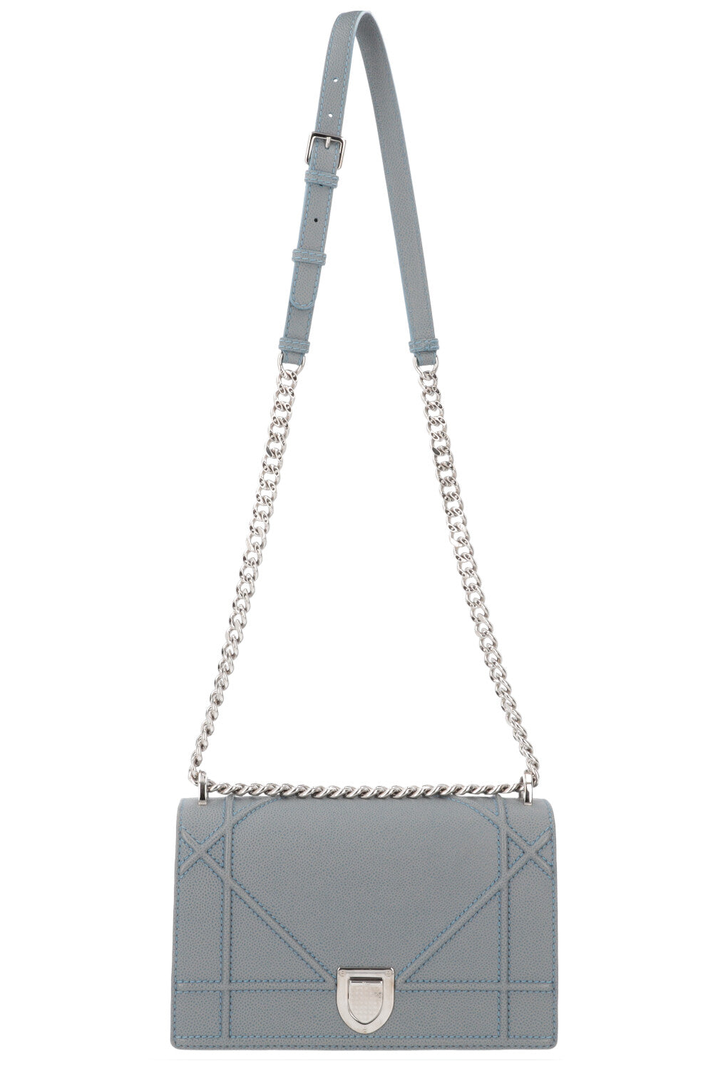 CHRISTIAN DIOR Diorama Crossbody Bag Grained Calfskin Blue REAWAKE