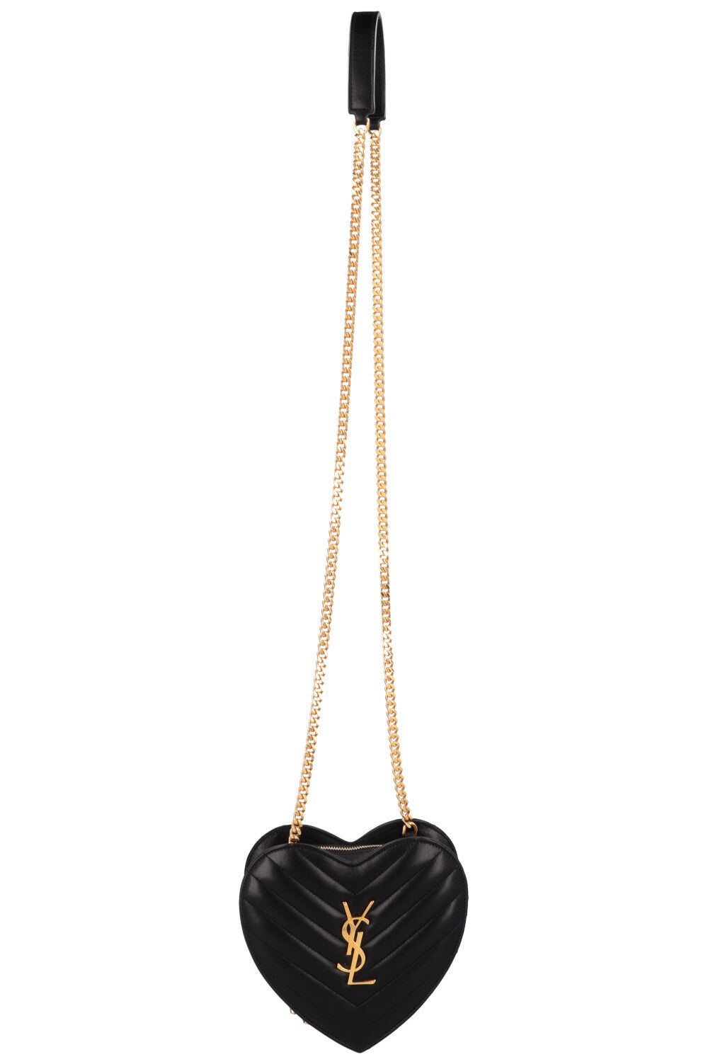 SAINT LAURENT Small Heart Matelasse Bag Black REAWAKE