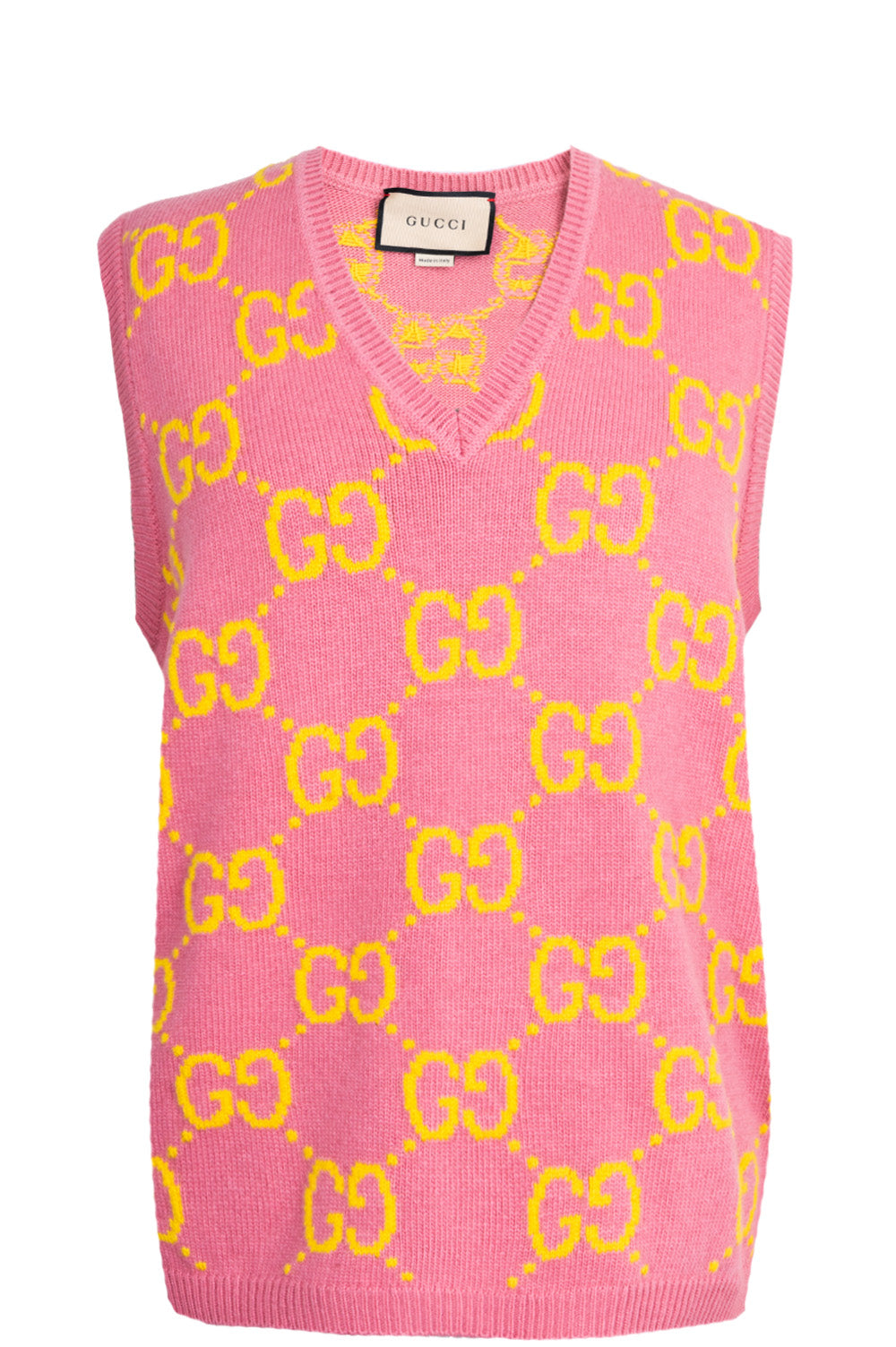 GUCCI GG Knit Vest Wool Pink REAWAKE