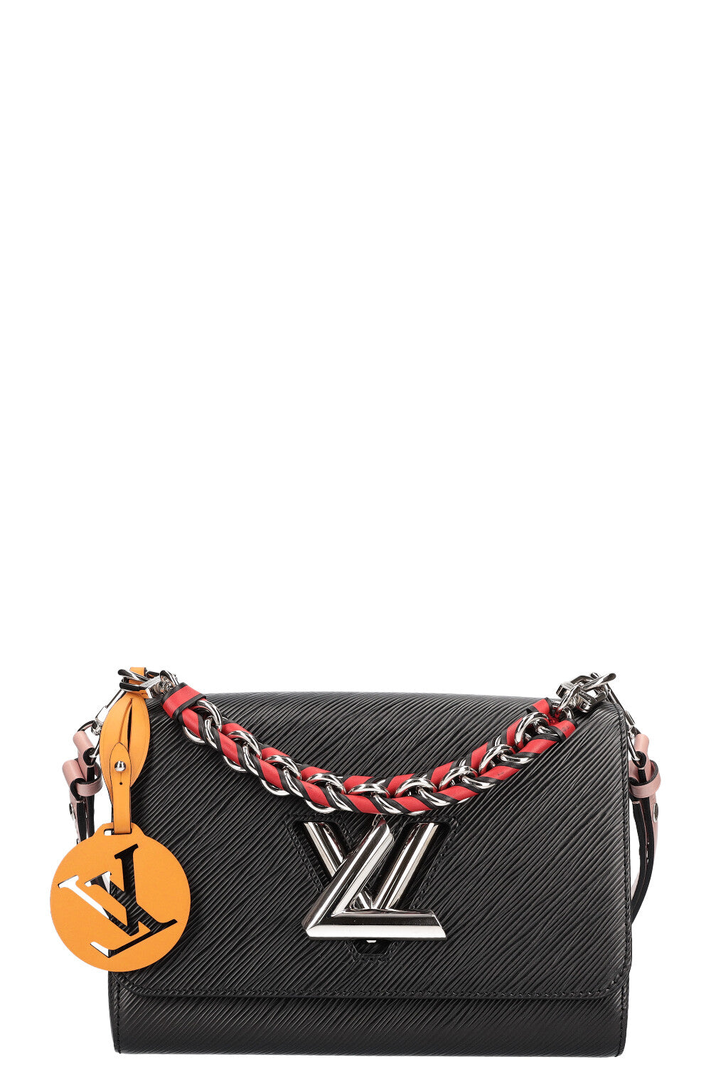Authentic Louis Vuitton Black Electric Epi Twist MM Chain Bag