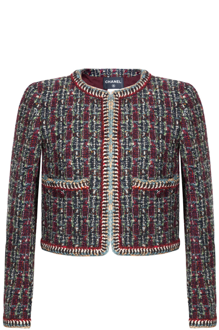 CHANEL Tweed Jacket Bordeaux & Green