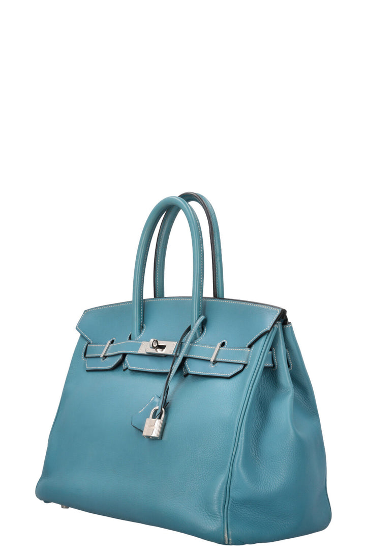 HERMÈS Birkin 35 Bleu Jean Clemence