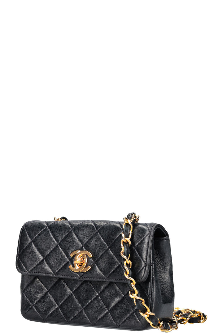 CHANEL Vintage Micro Flap Bag Midnight Blue