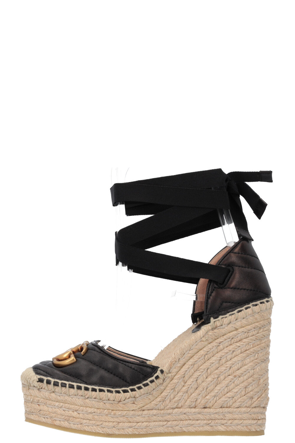 GUCCI Espadrilles Cuir Noir