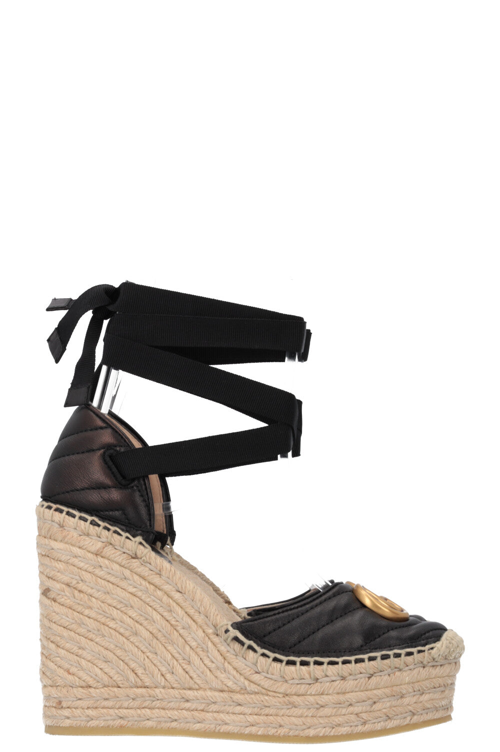 GUCCI Espadrilles Cuir Noir