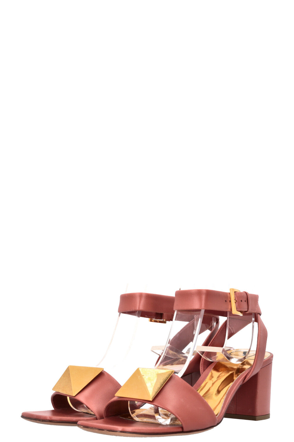 VALENTINO Double Ankle Strap Roman Stud Nude