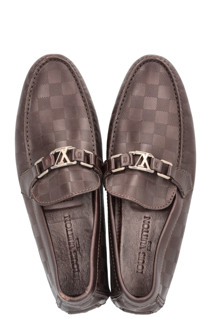 LOUIS VUITTON LV Logo Moccassins Damier Ebene