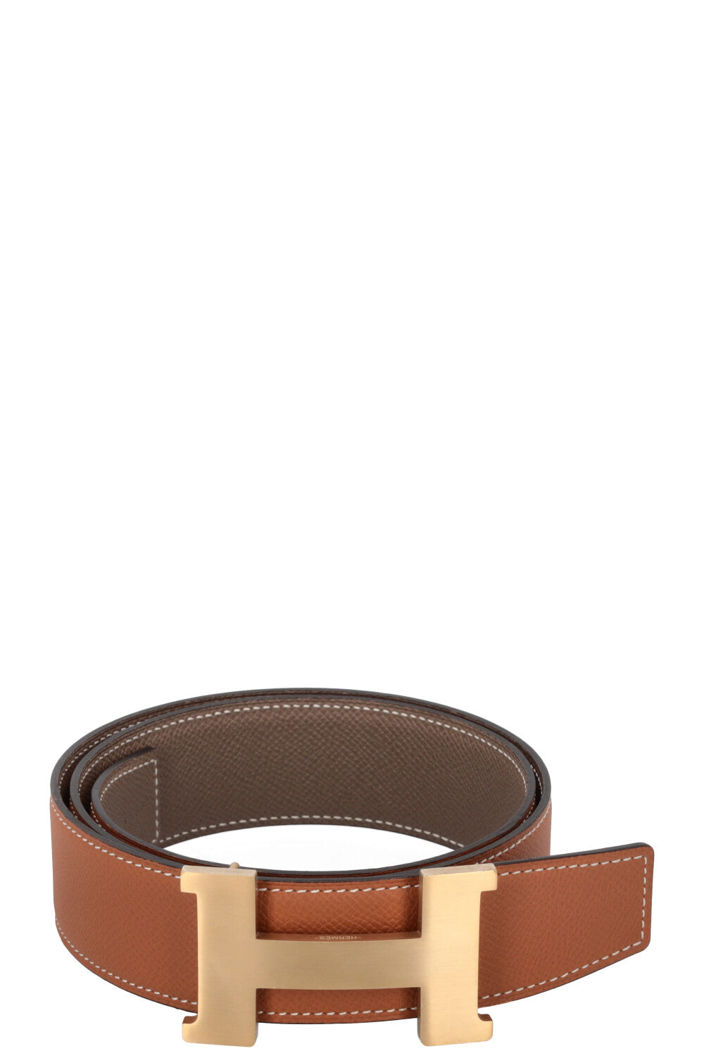 HERMÈS Constance H Belt Gold Etoupe Epsom