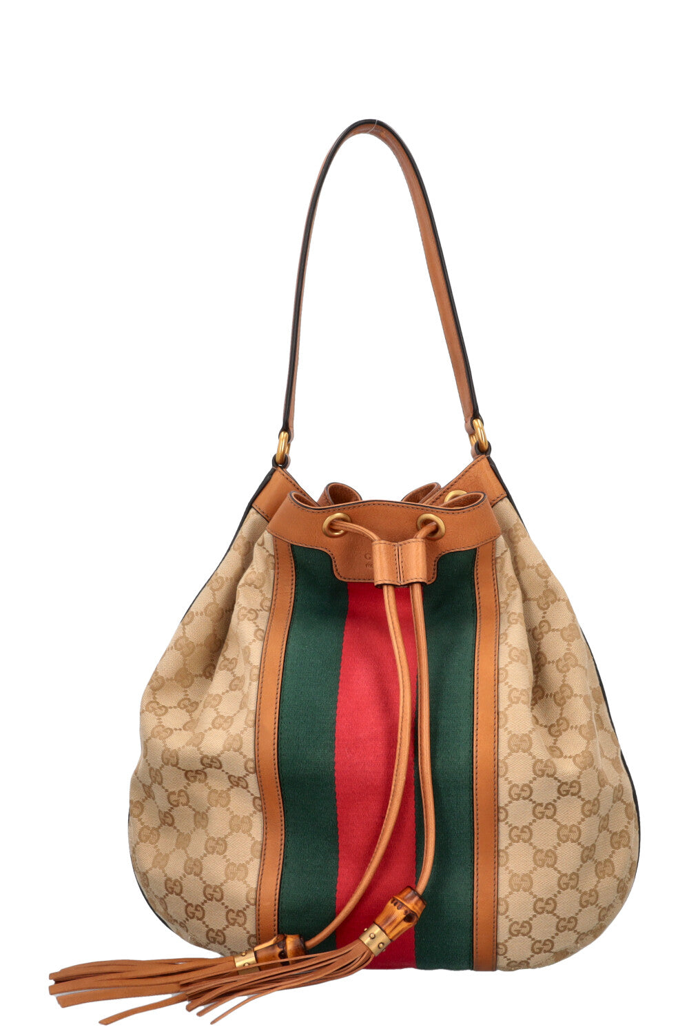 GUCCI Rania Supreme Canvas Hobo Bag Sand