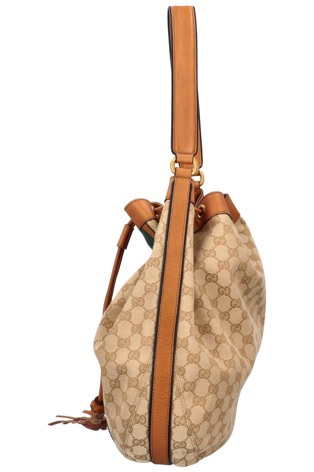 GUCCI Rania Supreme Canvas Hobo Bag Sand