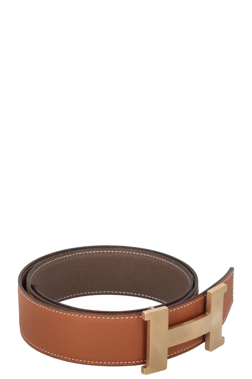 HERMÈS Constance H Belt Gold Etoupe Epsom