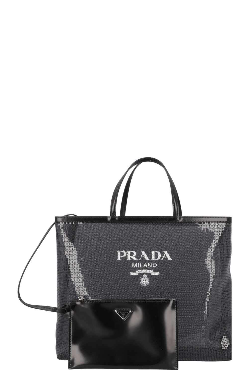 PRADA Tote Sequined Mesh Black REAWAKE