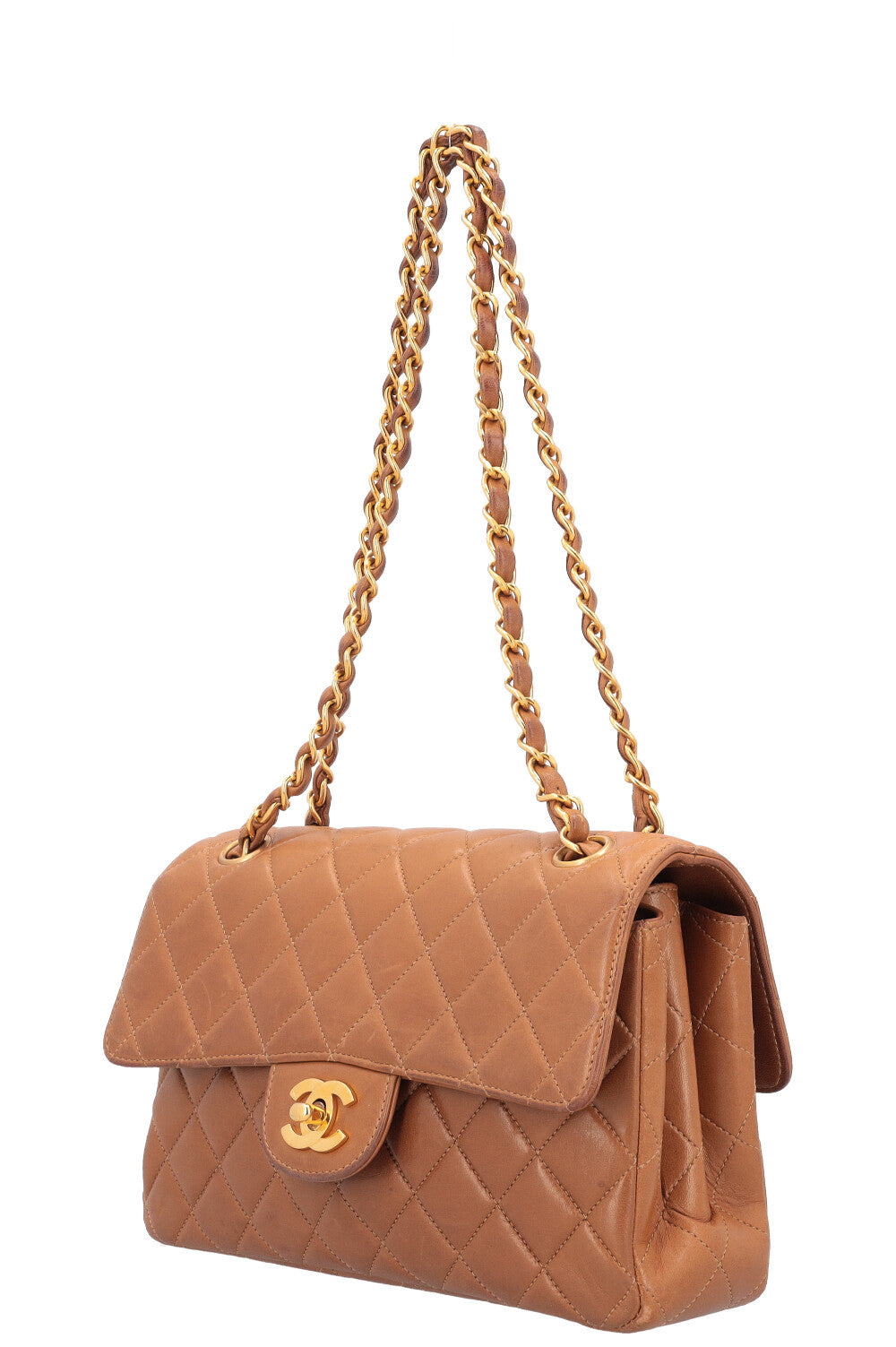 CHANEL Double Sided Flap Bag Small Caramel REAWAKE