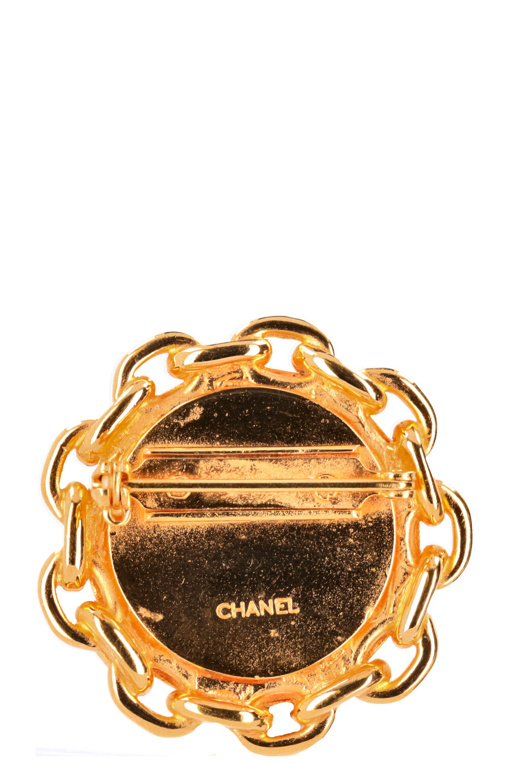 CHANEL Coco Chanel Paris Brooch Gold Black