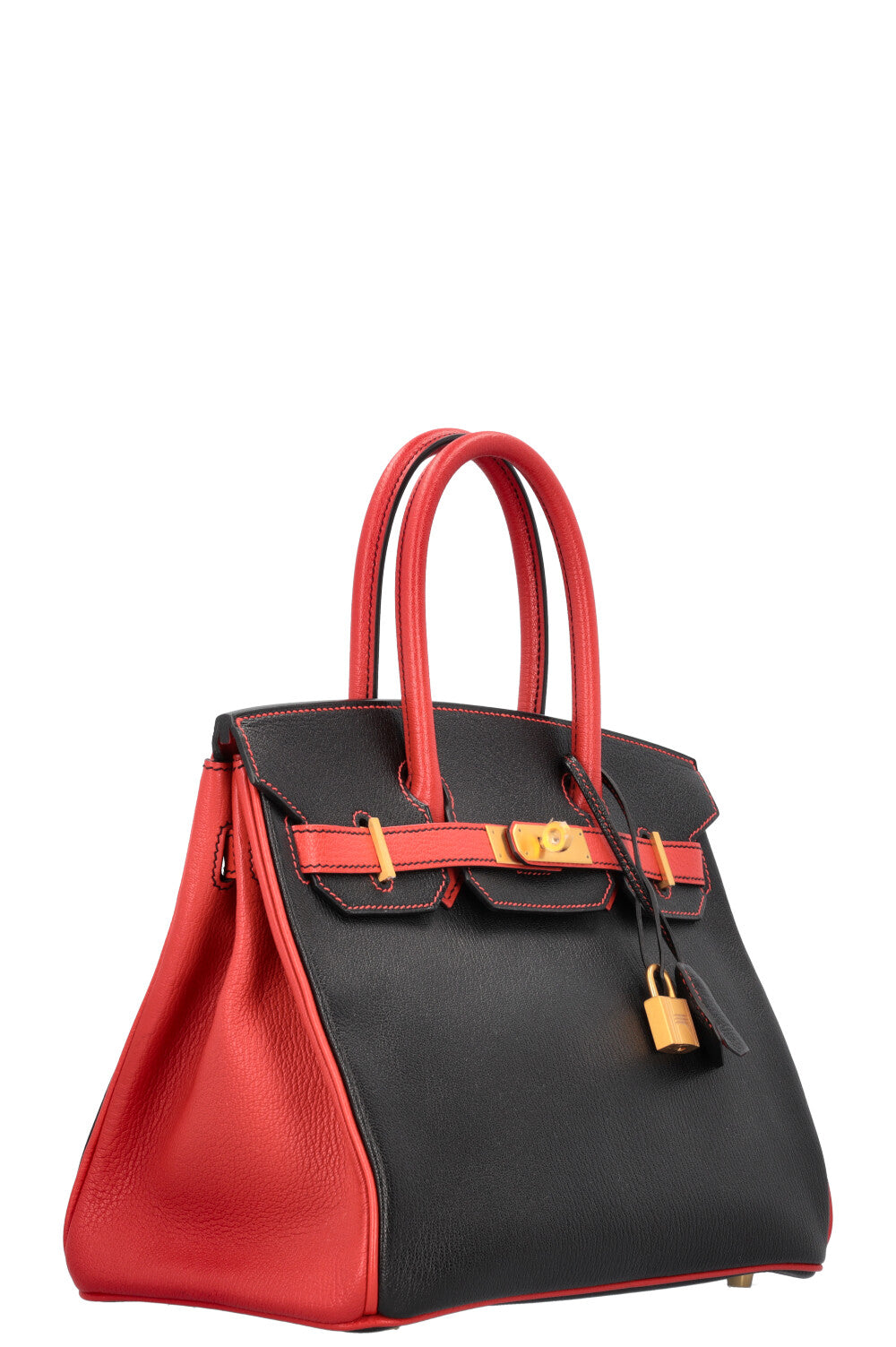 HERMES Birkin 30 Chevre Noir Rouge Tomate REAWAKE