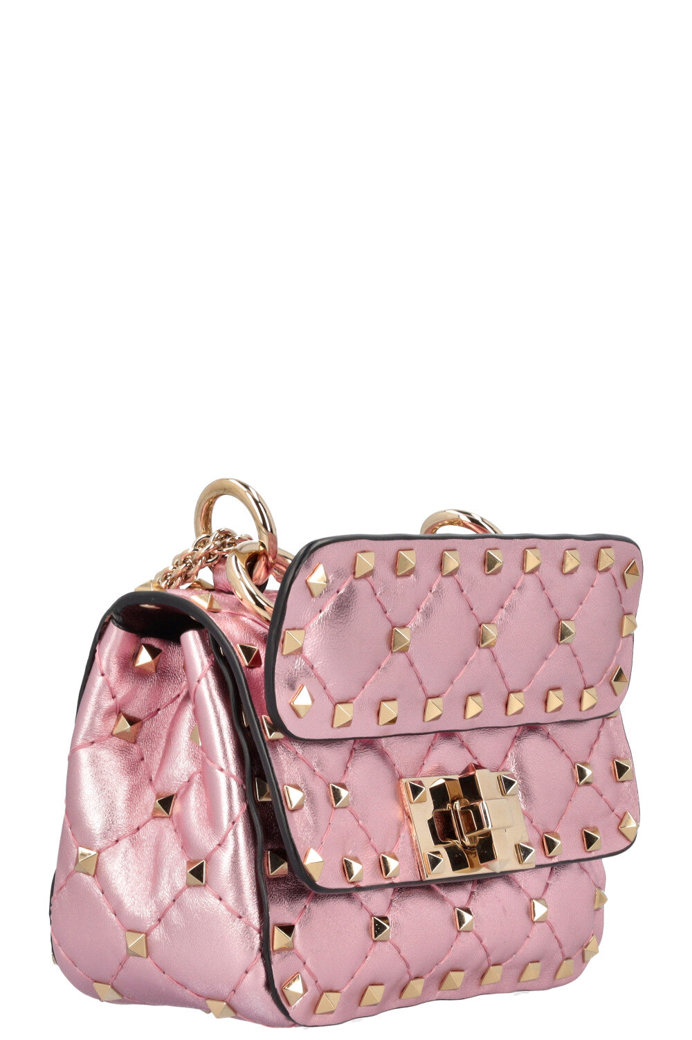 VALENTINO Rockstud Spike Mini Bag Meatllic Pink