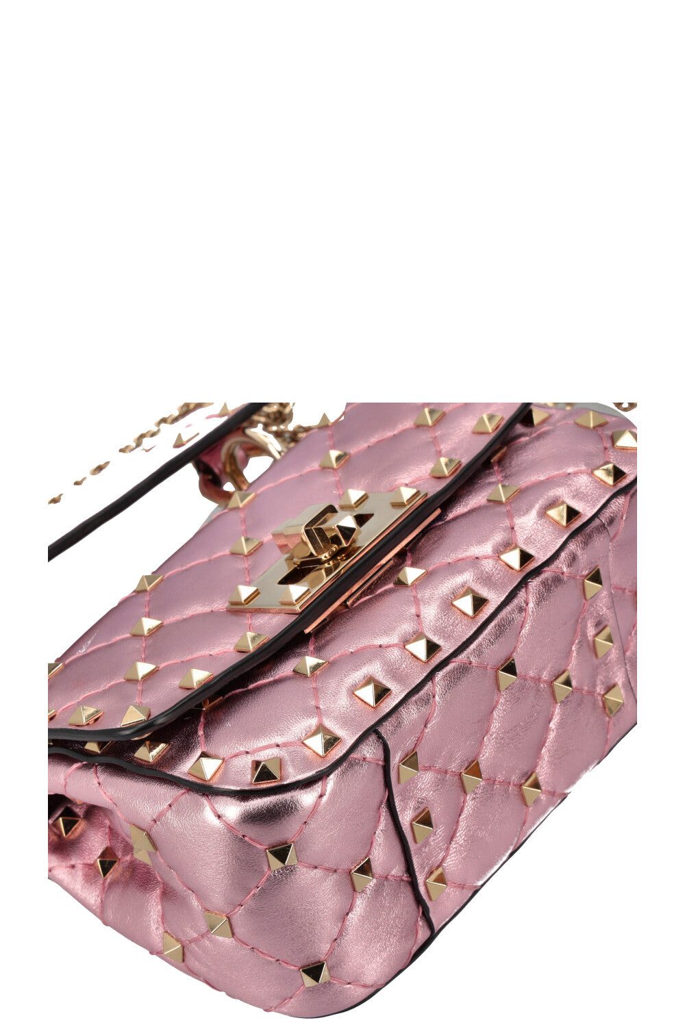 VALENTINO Rockstud Spike Mini Bag Meatllic Pink