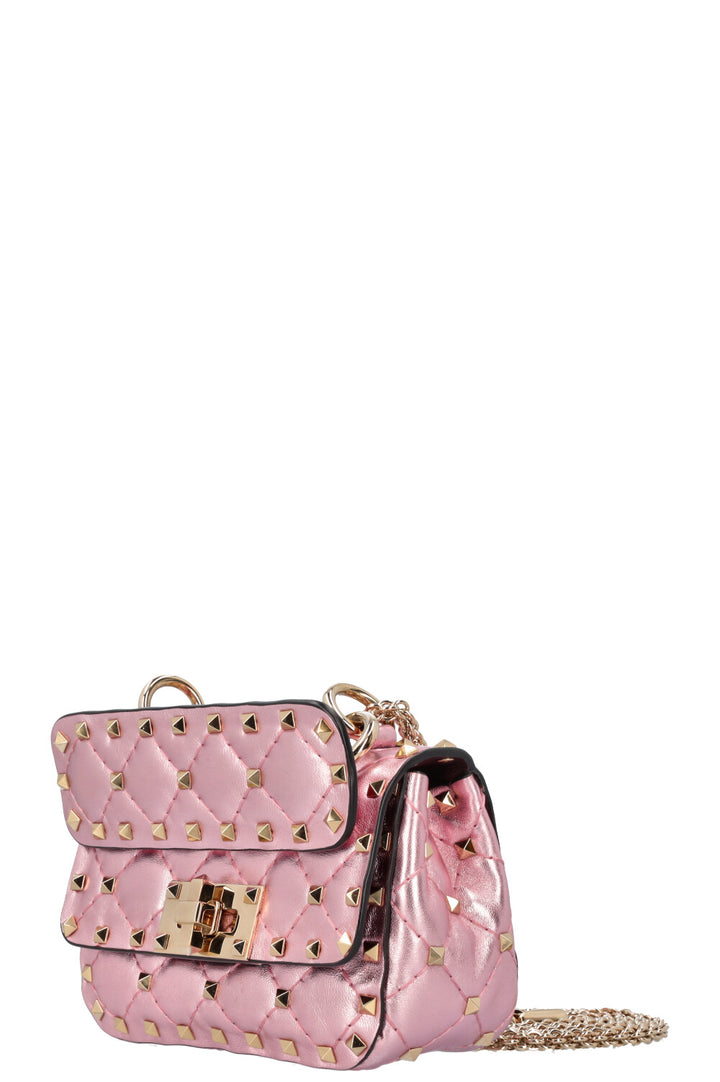 VALENTINO Rockstud Spike Mini Bag Meatllic Pink