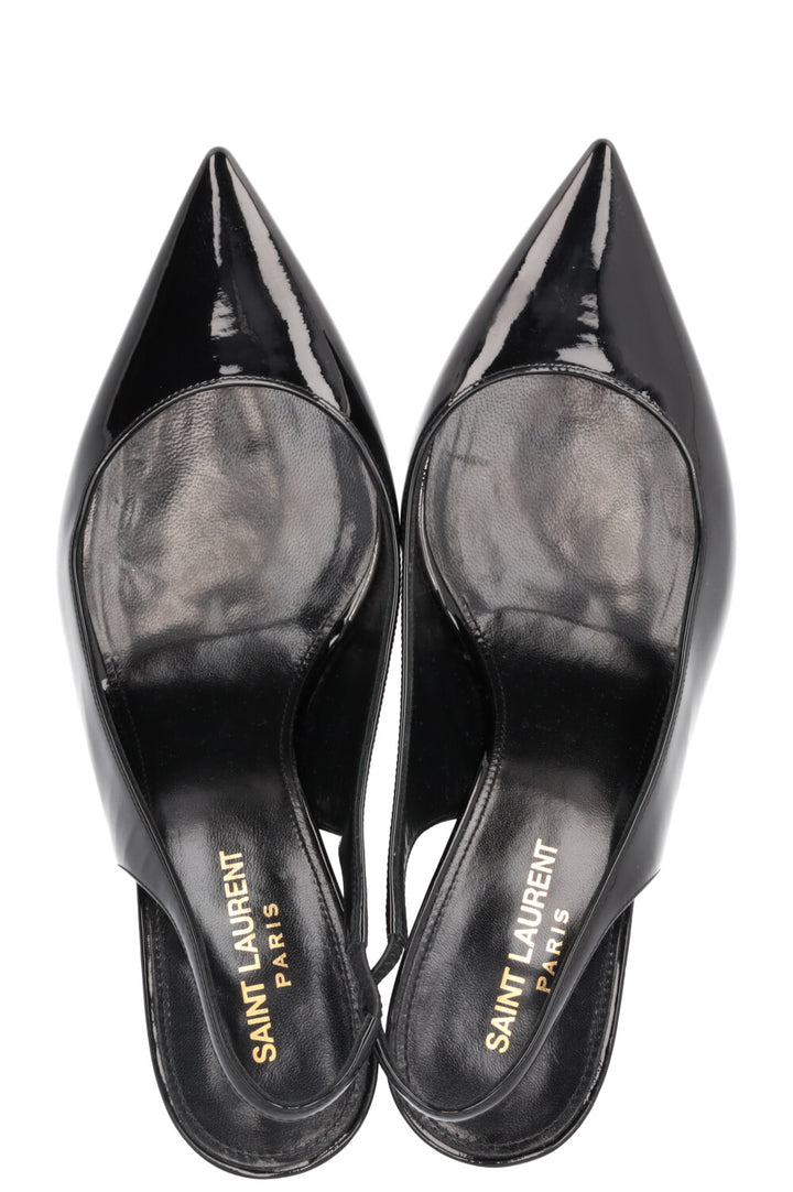 SAINT LAURENT Opyum Heels Patent Gold Black