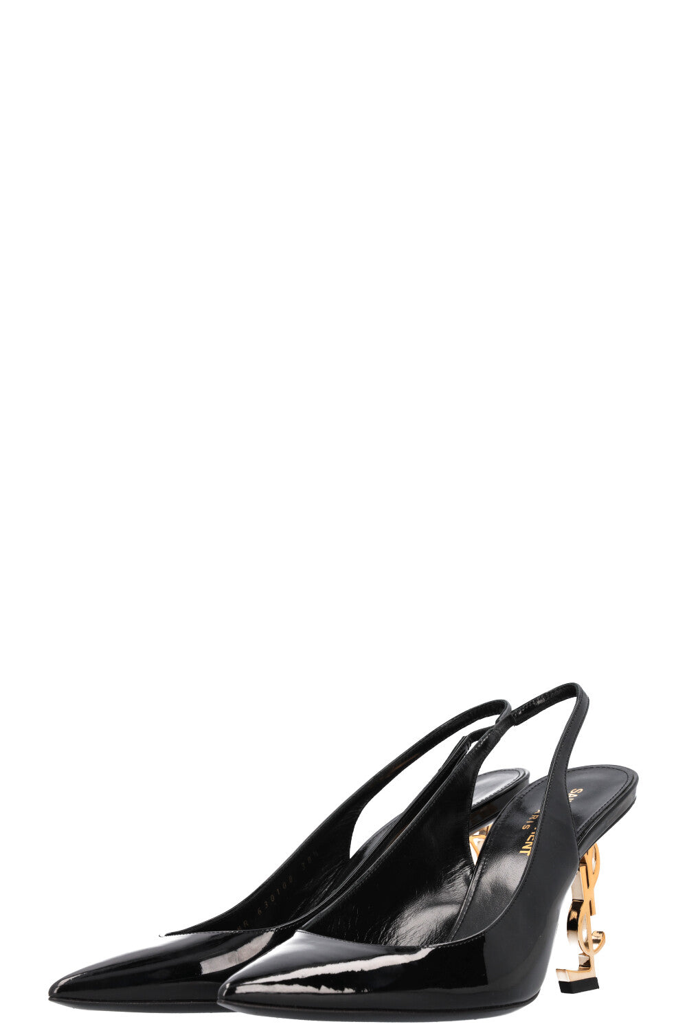 SAINT LAURENT Opyum Heels Patent Gold Black