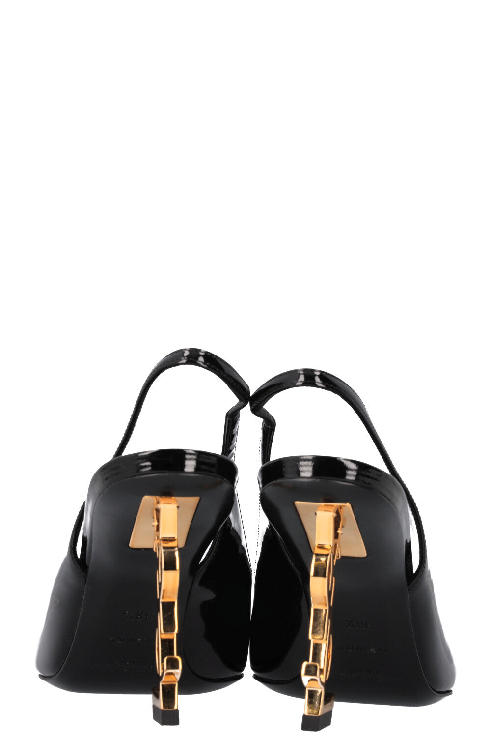 SAINT LAURENT Escarpins Opyum Vernis Or Noir