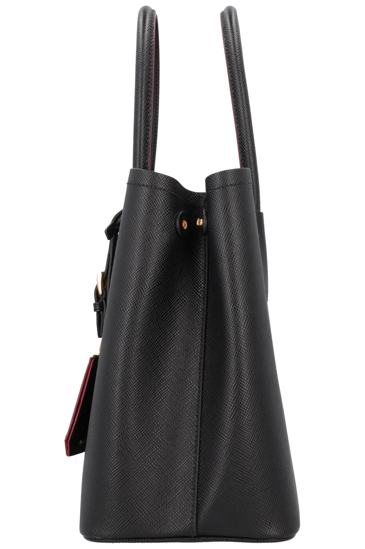 PRADA Small Double Prada Bag Saffiano Black