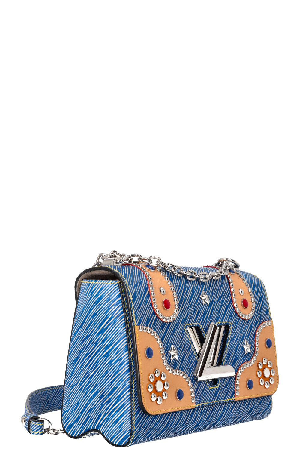 LOUIS VUITTON Twist MM Bag Leather Blue