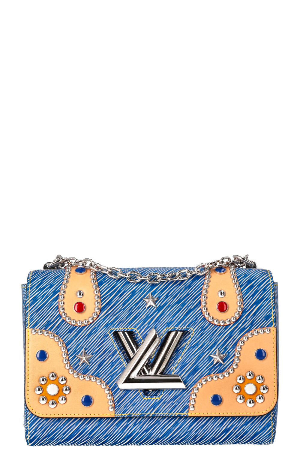 LOUIS VUITTON Twist MM Bag Leather Blue