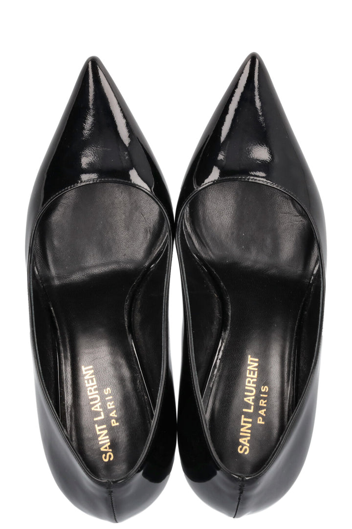 SAINT LAURENT Anja Heels Patent Black