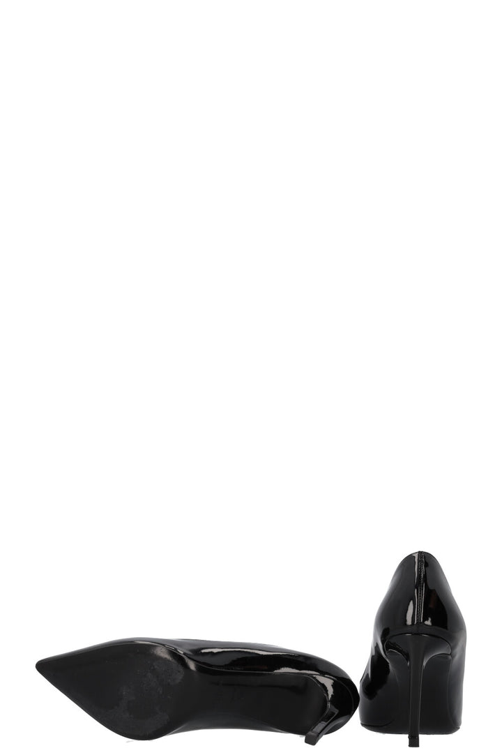 SAINT LAURENT Anja Heels Patent Black