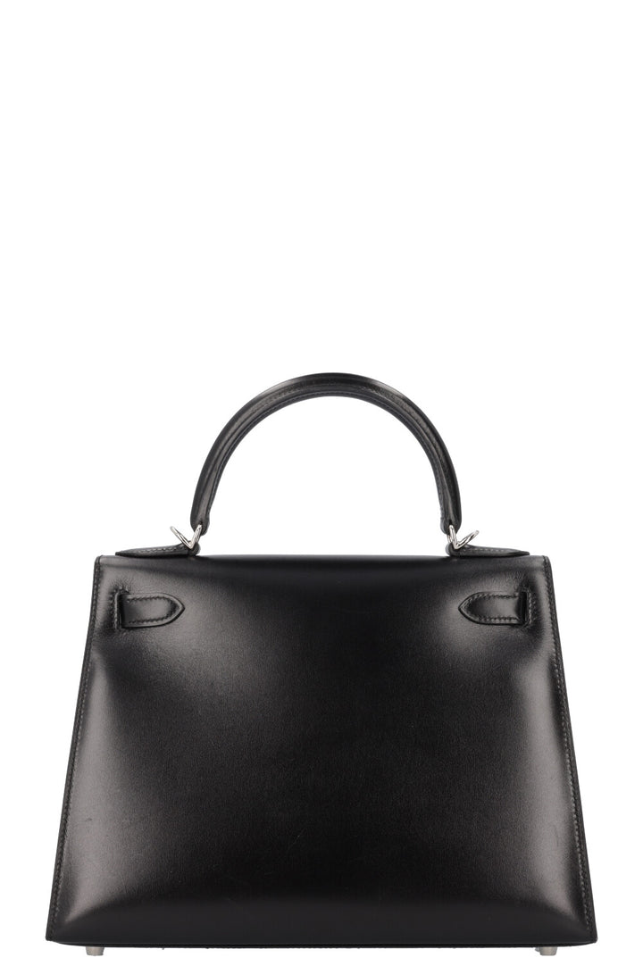 HERMÈS Kelly Sellier 28 Box Noir Palladium