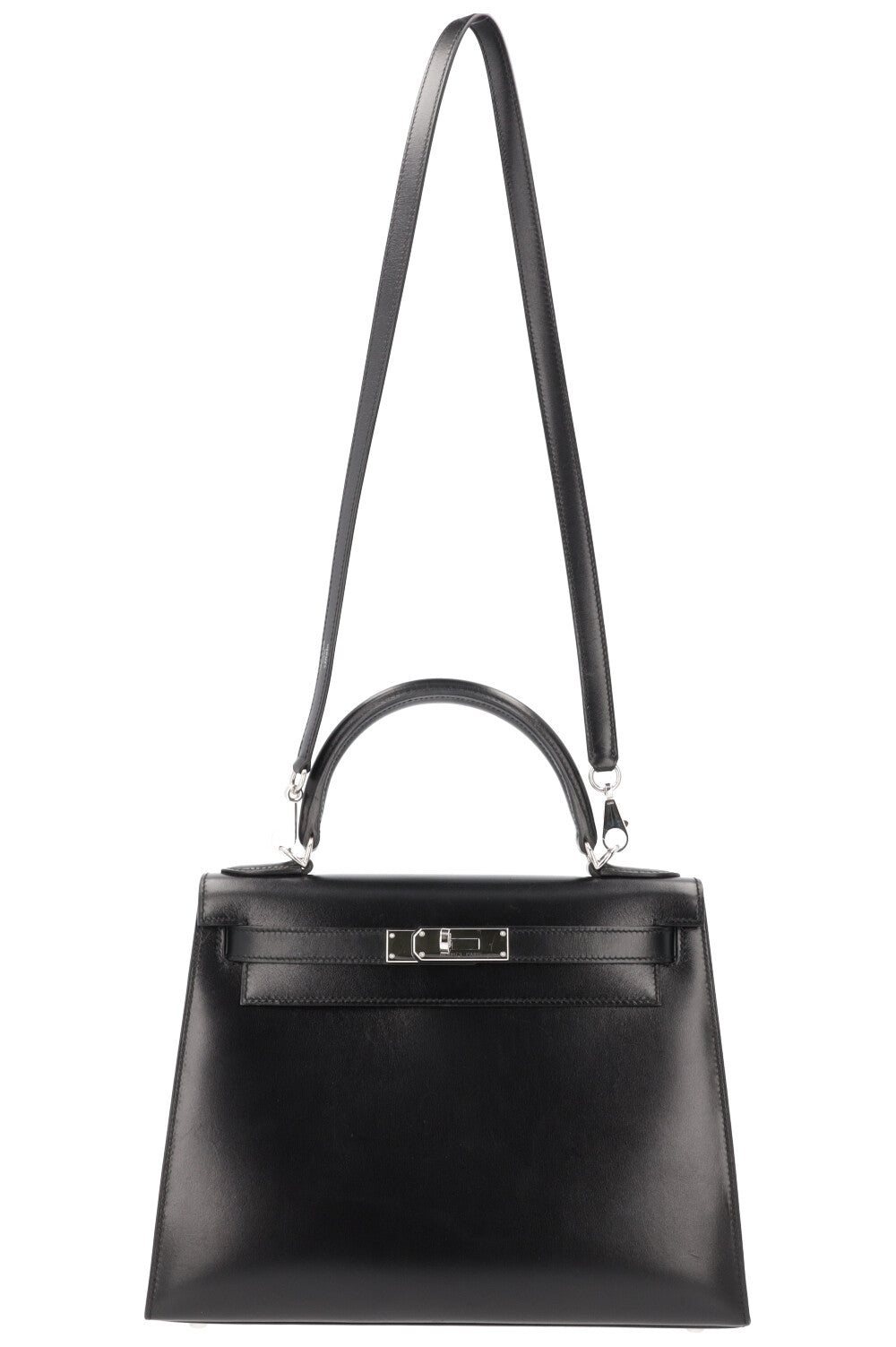 HERMÈS Kelly Sellier 28 Box Noir Palladium