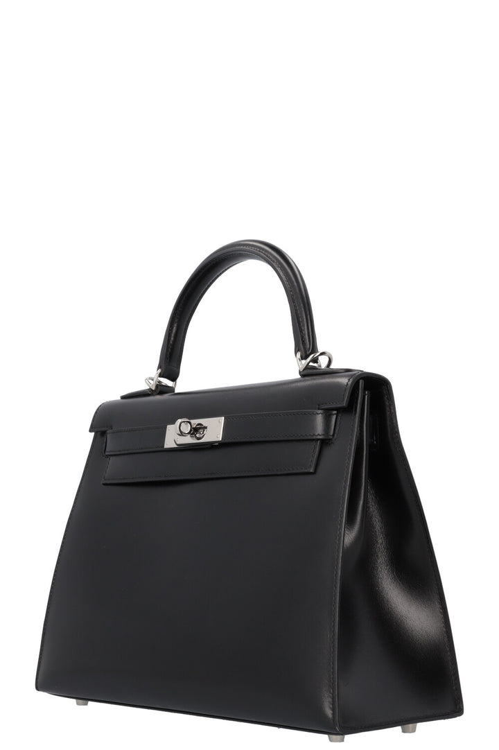 HERMÈS Kelly Sellier 28 Coffret Noir Palladium