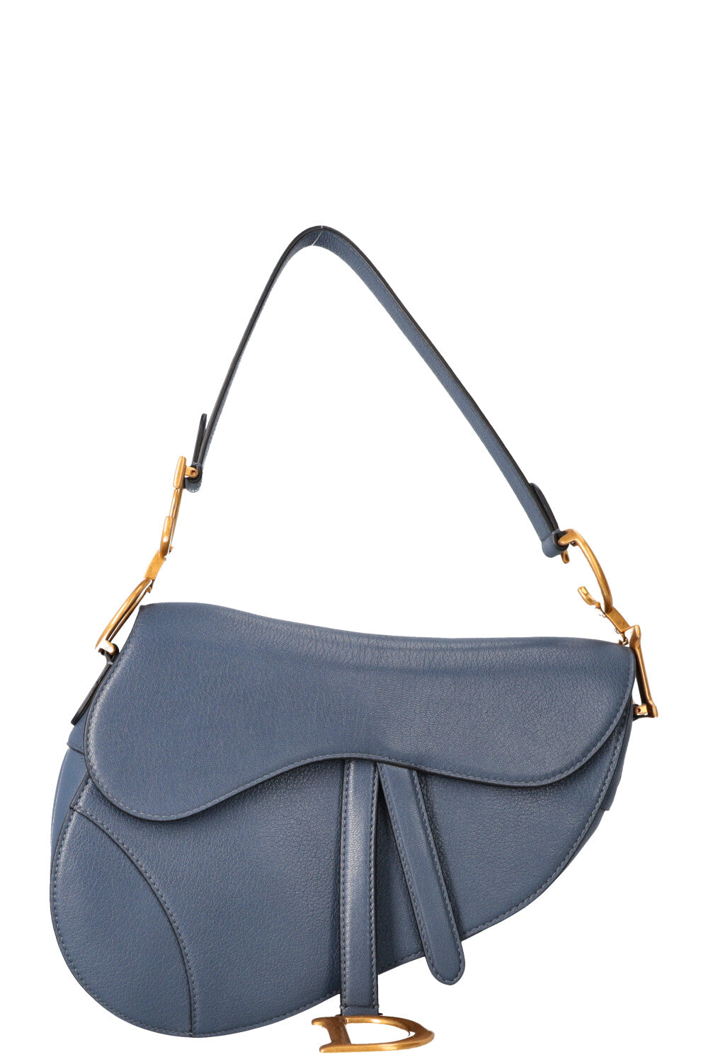 CHRISTIAN DIOR Saddle Bag Leather Blue