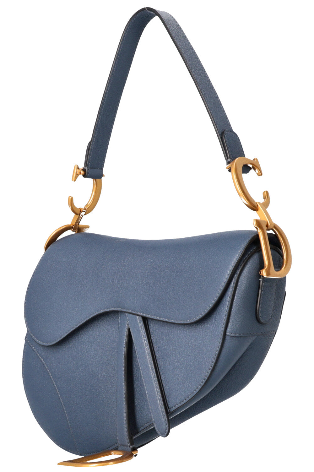 CHRISTIAN DIOR Saddle Bag Leather Blue