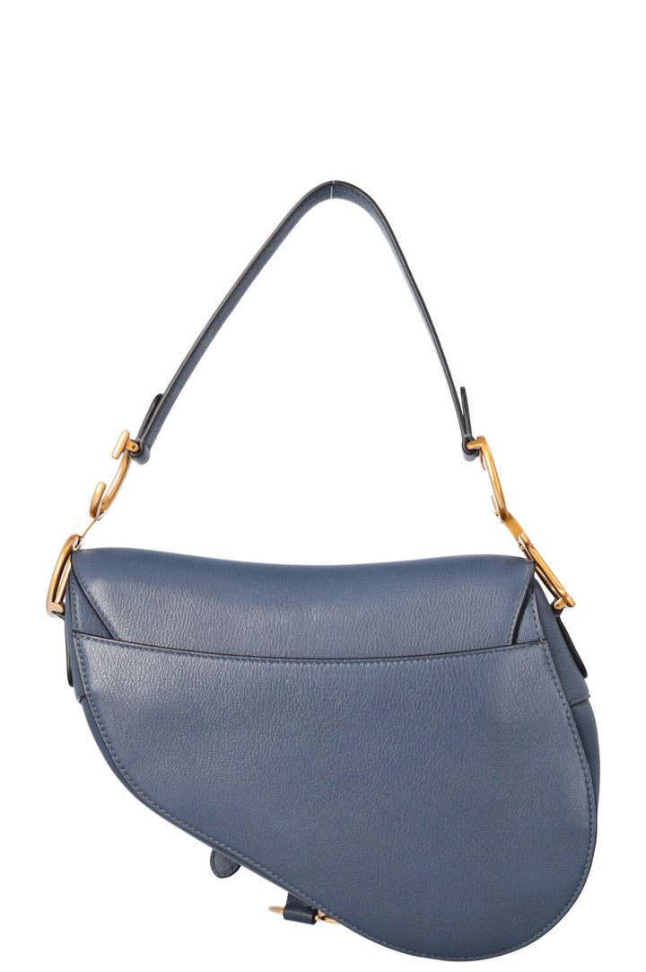 CHRISTIAN DIOR Saddle Bag Leather Blue