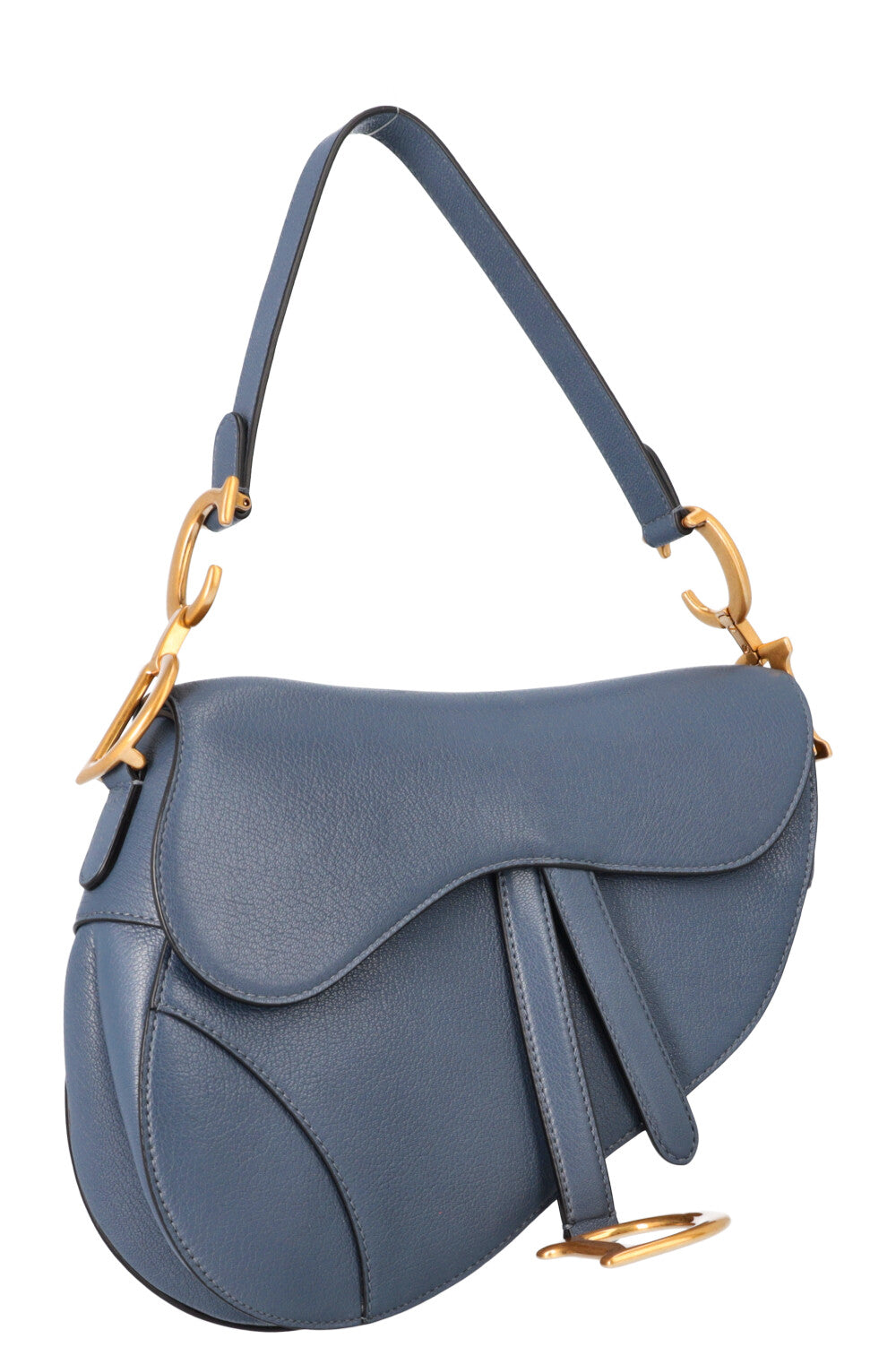 CHRISTIAN DIOR Sac Saddle Cuir Bleu