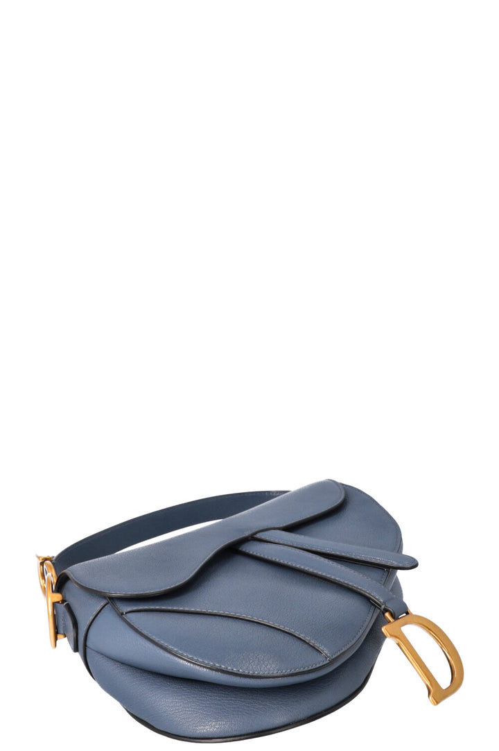 CHRISTIAN DIOR Saddle Bag Leather Blue