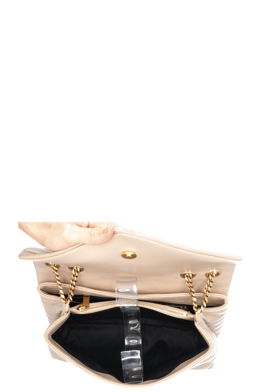 SAINT LAURENT Sac LouLou Moyen Cuir Beige