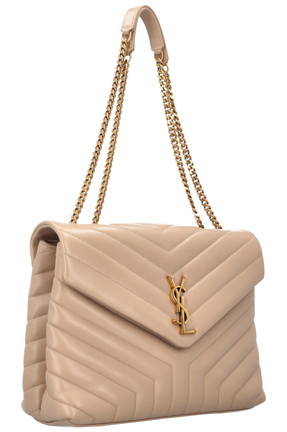 SAINT LAURENT LouLou Bag Medium Leather Beige