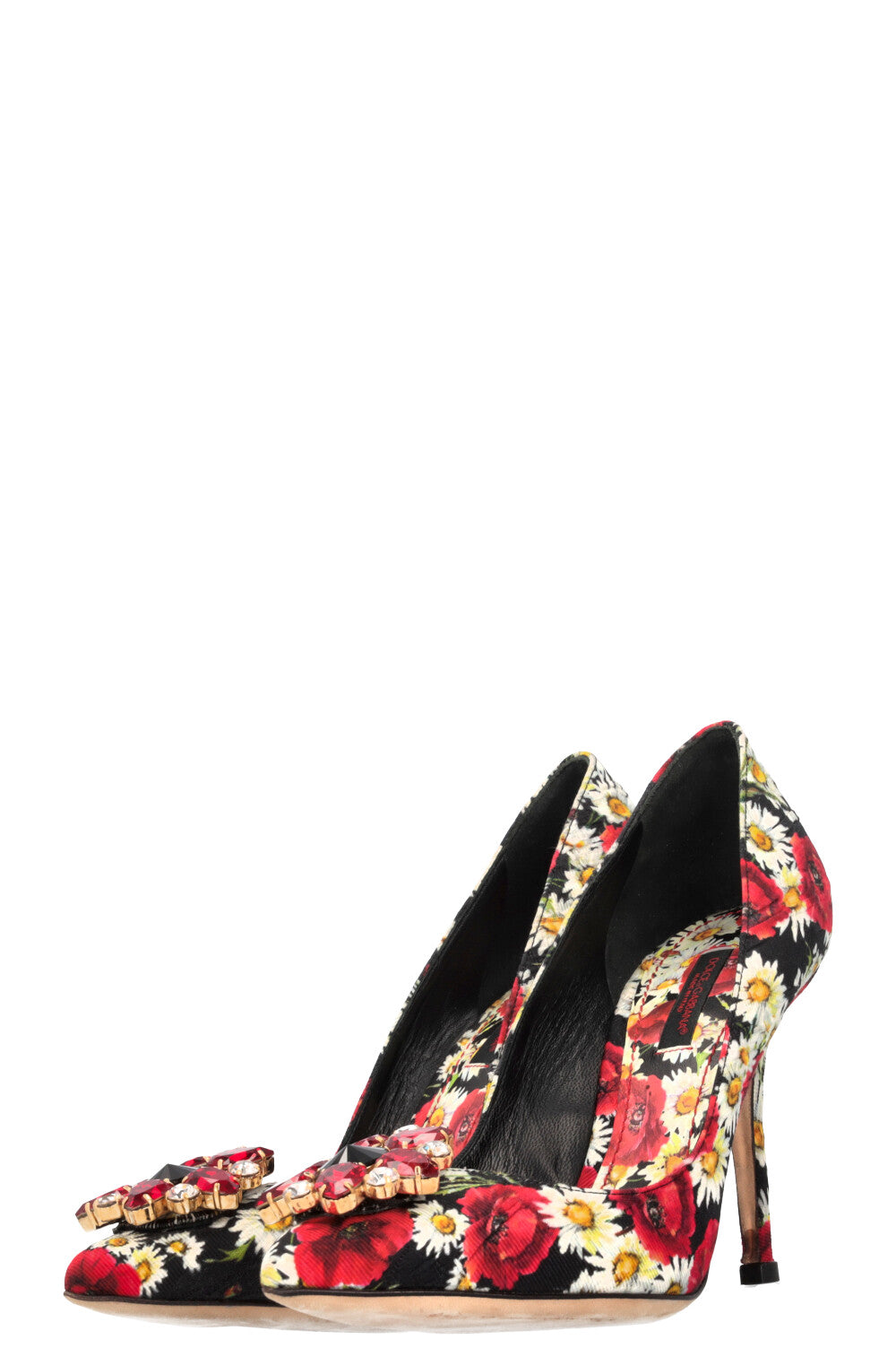 DOLCE&GABBANA Bellucci Heels Floral Crystal Red