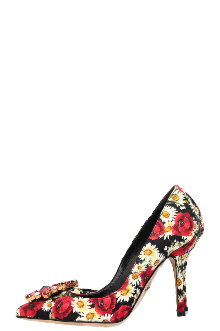 DOLCE&GABBANA Bellucci Heels Floral Crystal Red