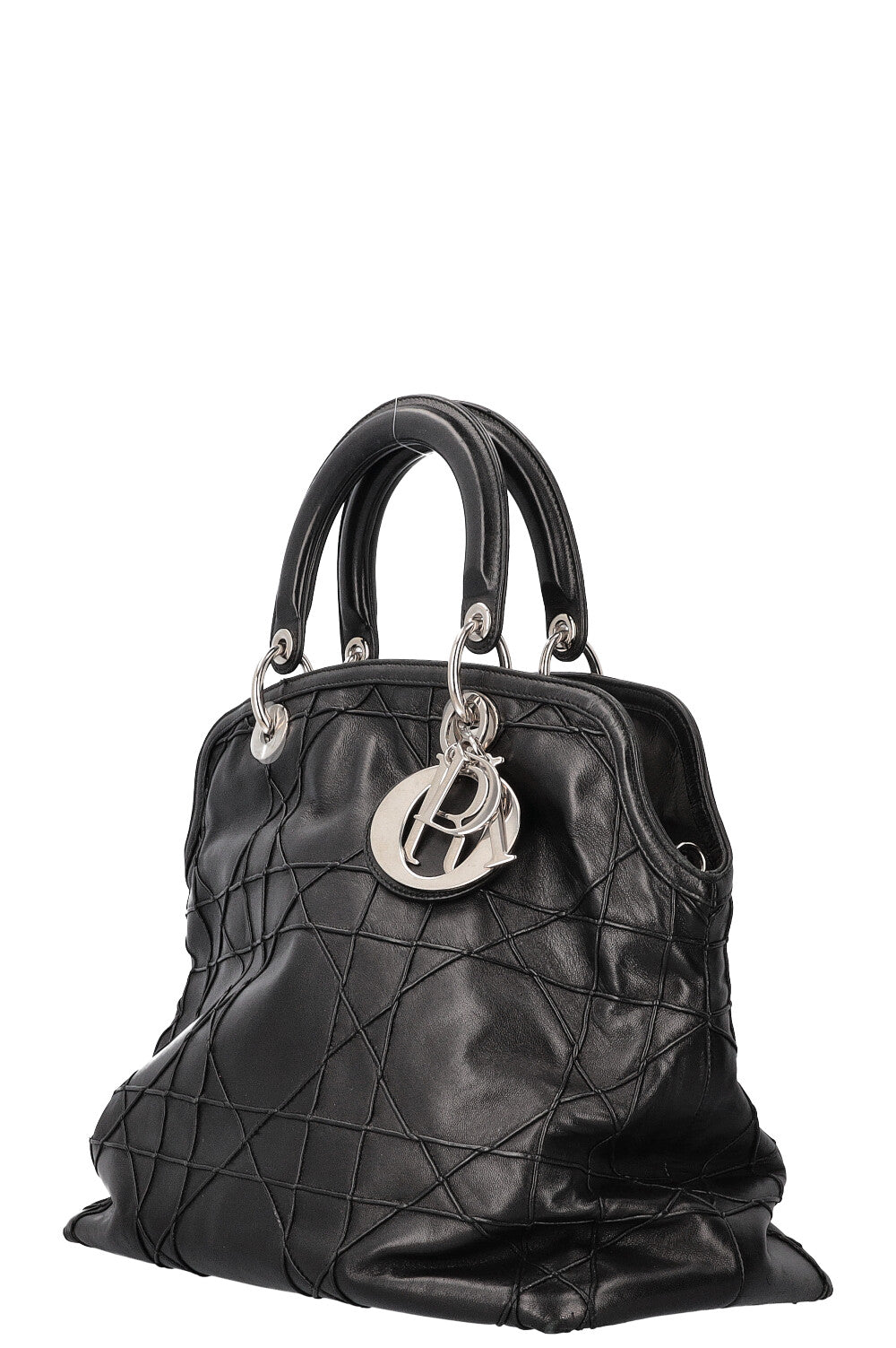 CHRISTIAN DIOR Granville Sac Cannage Cuir Noir