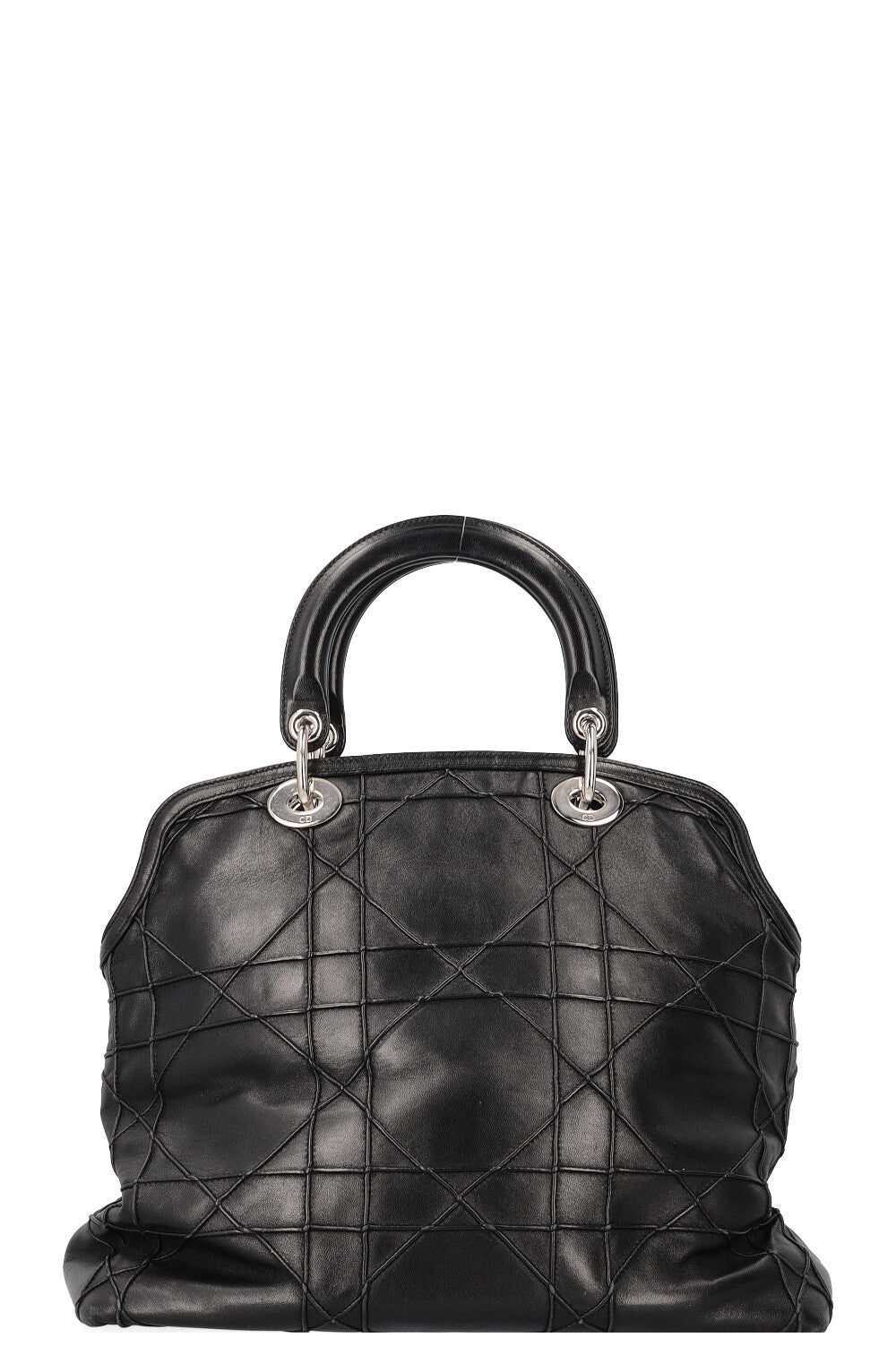 CHRISTIAN DIOR Granville Sac Cannage Cuir Noir